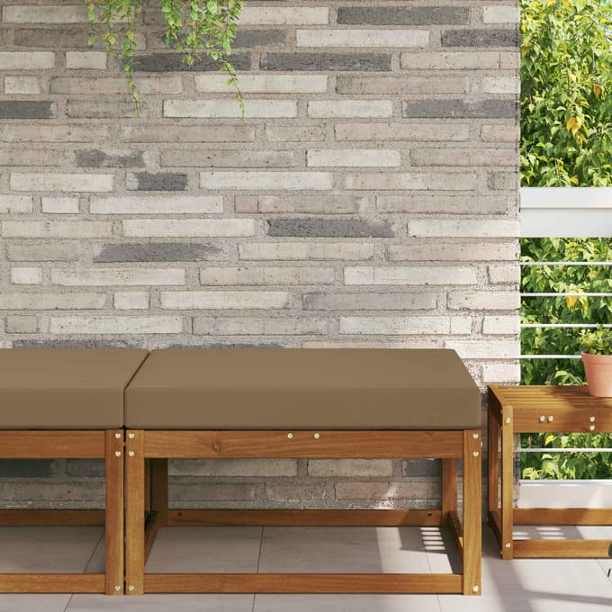 vidaXL - Buitenbankkussen - Polyester - Taupe - 80 - x - 80 - cm