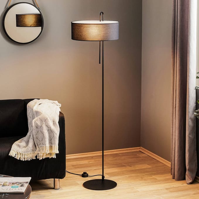 ACB ILUMINACIÓN Vloerlamp Clip, zwart, hoogte 150 cm