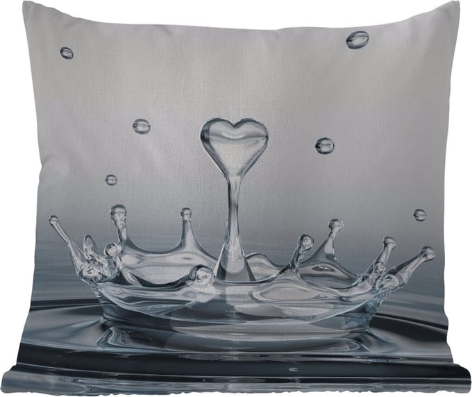 Buitenkussen - Abstract - Modern - Water - Hart - 45x45 cm - Weerbestendig