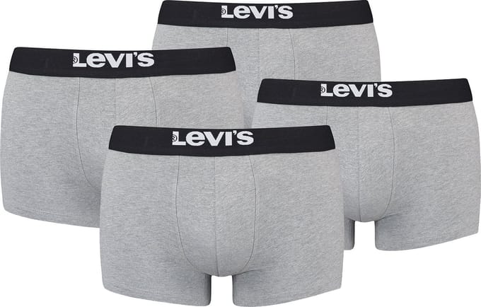 BOXERS 4-pack Levi's Solid Basic herenboxershorts, gemaakt van biologisch katoen