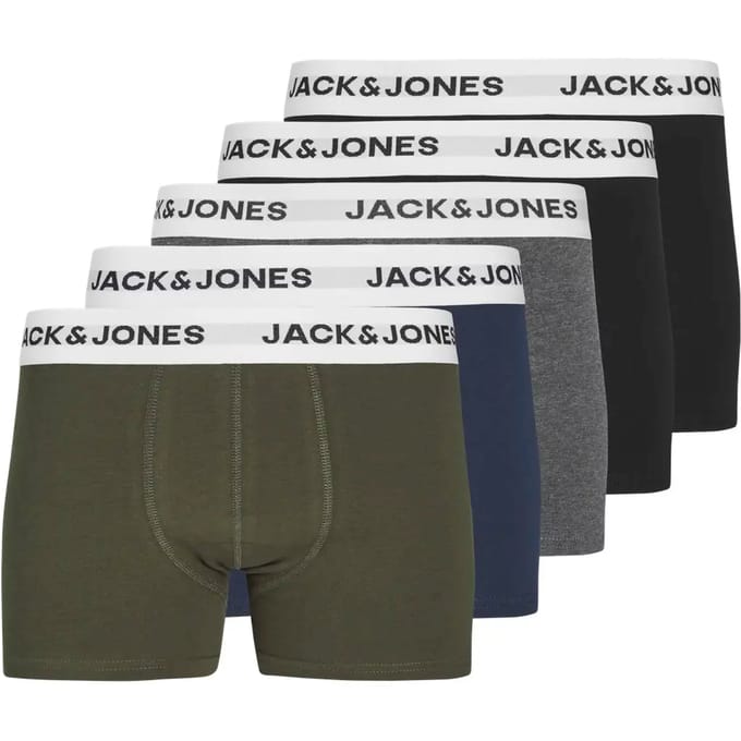 JACK & JONES- JACBASIC WHITE WB TRUNKS 5 PACK NOOS JNR - Jongens - Trunks