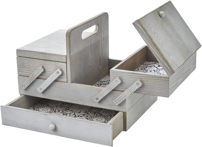 Houten Opbergdoos voor Naaien - Compact en Stijlvol met 2 Etages