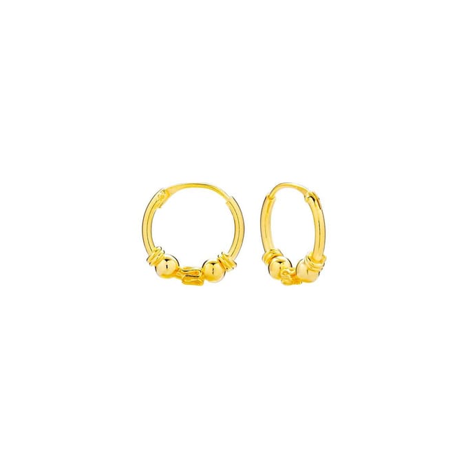 WeLoveSilver - oorringen dames - gold plated Bali hoops - nikkelvrij