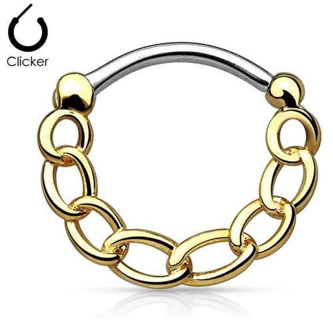 Piercing chain buigbare ring - goud - LMPiercings