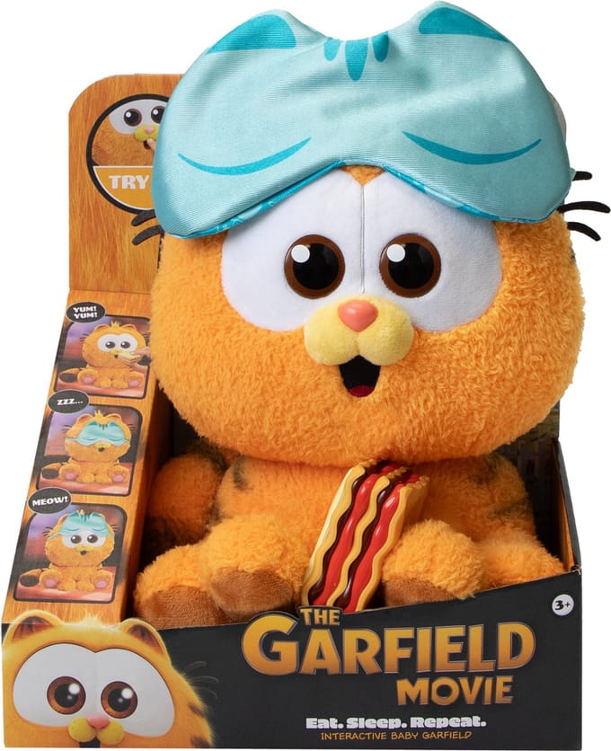 Animagic Garfield - Baby Garfield Feature Pluche - Interactieve Knuffel - 27 centimeter - Inclusief geluiden