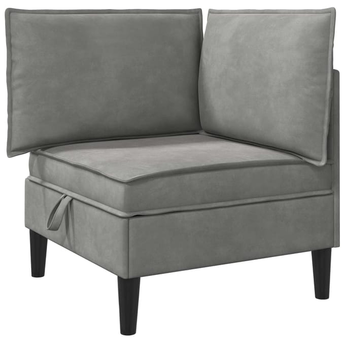 vidaXL - Sofa - met - opslag - Lichtgrijs - Fluweel