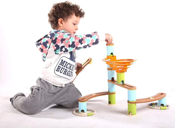 LOEF - educatieve knikkerbaan - bamboe eco+ - marble mania