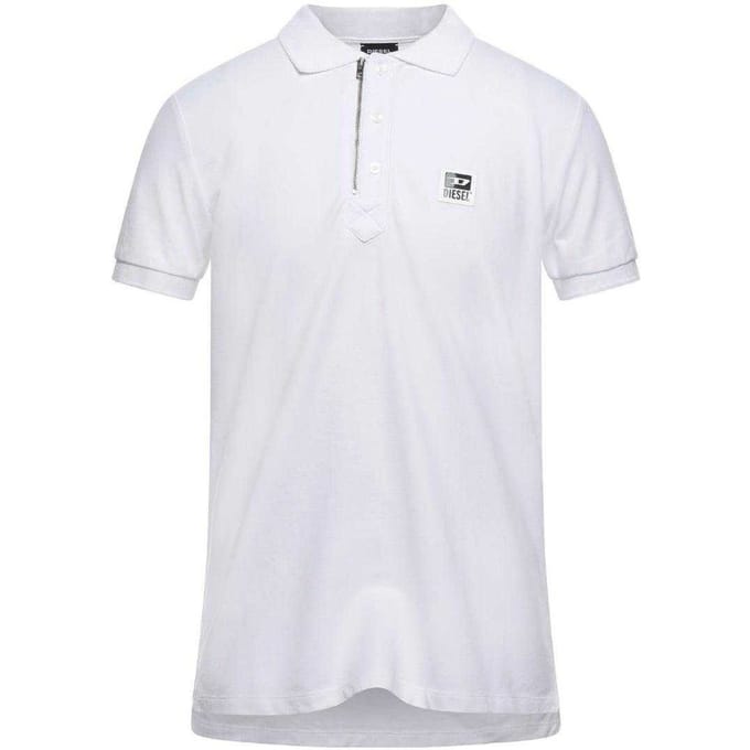 Diesel Heren T-Harry Rits Polo Shirt (Wit)