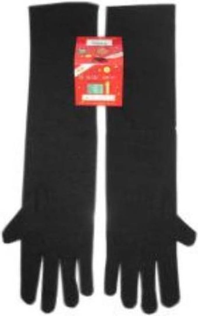 PartyXplosion - Handschoenen - Lang - Zwart - L