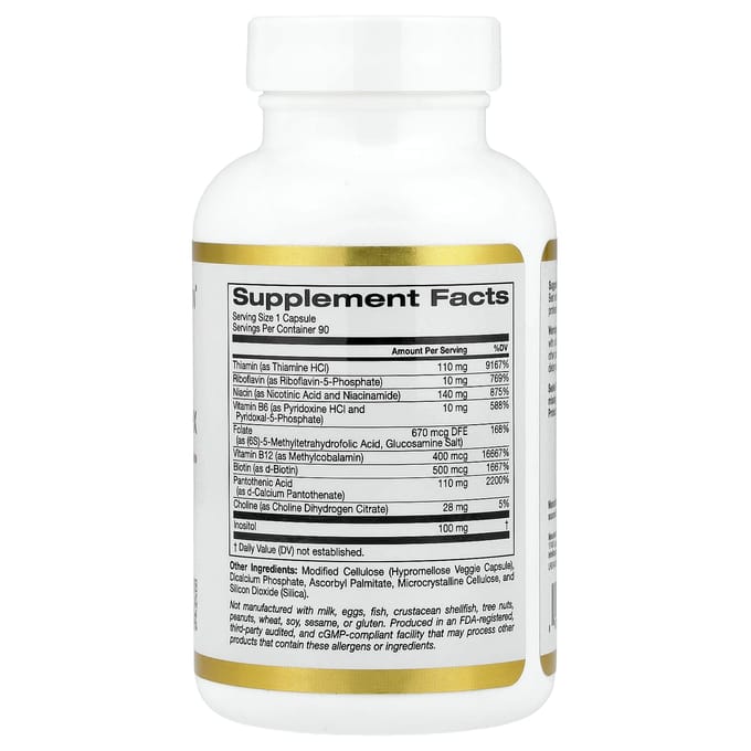 Lake Avenue Nutrition, Krachtig Vitamine B Complex, 90 Plantaardige Capsules