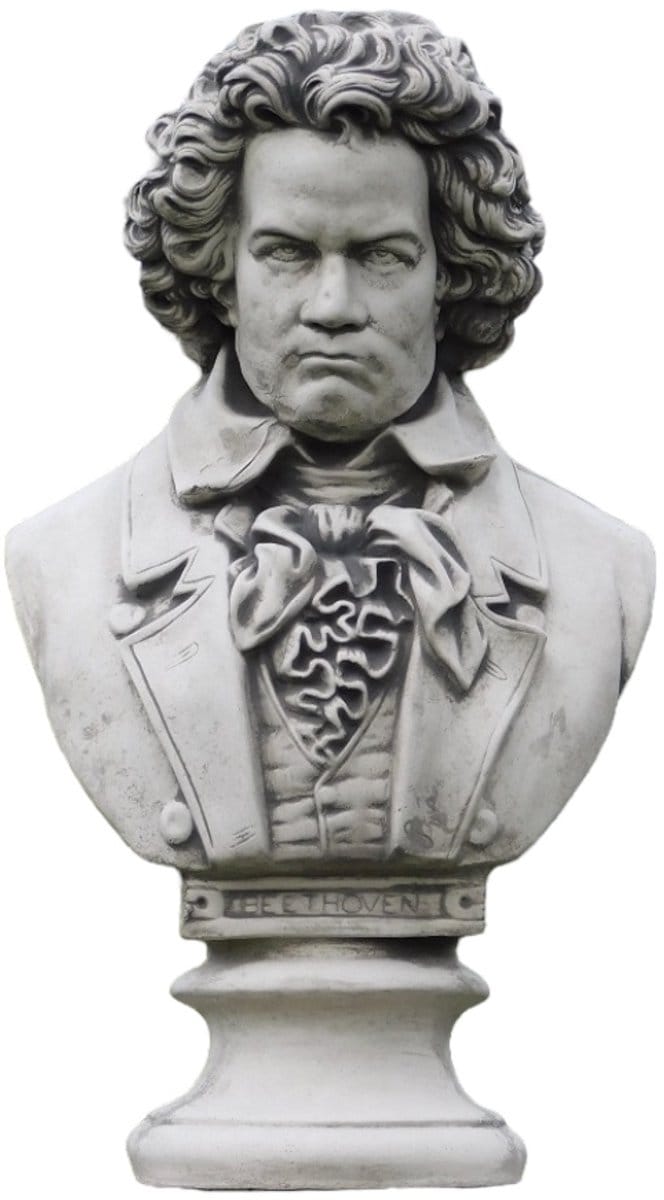 Beethoven buste - stenen beeld - 53 cm - klassieke decoratie