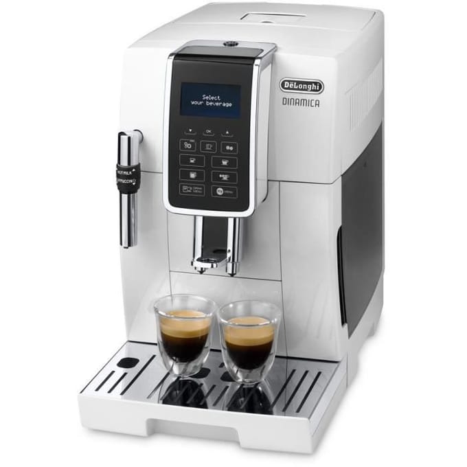 Machine expresso broyeur - De'Longhi - Dinamica - ECAM350.35.W - 6 recettes - Blanc blanc