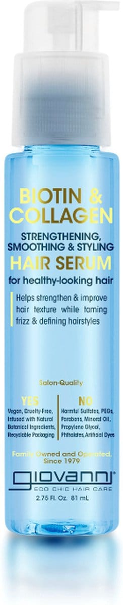 Giovanni Cosmetics - Biotin & Collagen Hair Strengthening, Smoothing & Styling Serum - 81ml