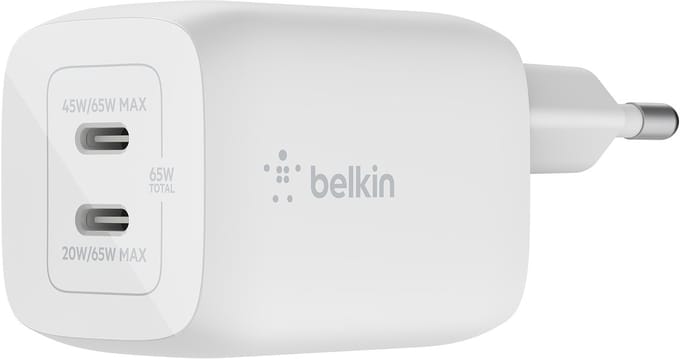 Belkin - Boost-Up Charge Pro Adapter - 2-poorts - USB-C - 65W - Wit