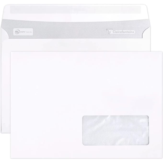 Zelfklevende vensterenvelop Clairefontaine Adhéclair (x500)