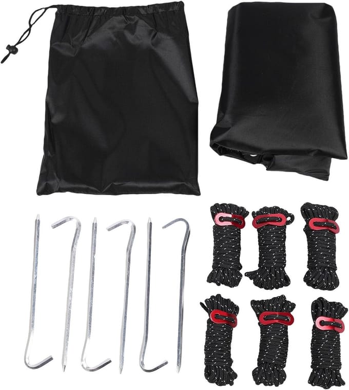 Kampeer Tarp - Tent Zeil - Buiten Bescherming - Winddicht Touw Inclusief - Compact Formaat