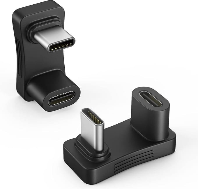 USB C naar USB C Adapter - USB-C Adapter 180° Connector Met PD 100W/10Gbps