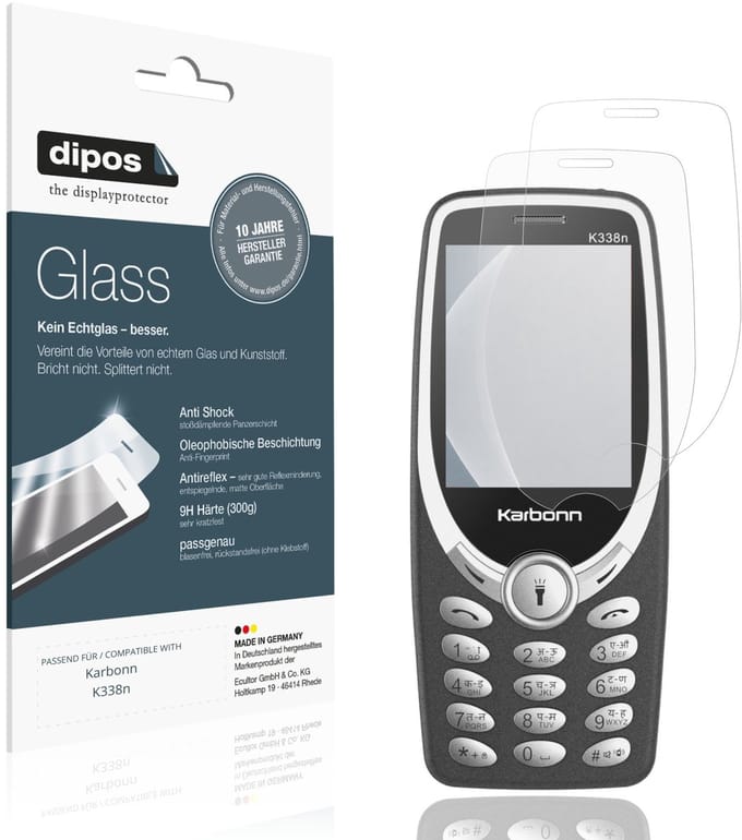 dipos – 2x Matte Pantserfolie geschikt voor Karbonn K338n | 9H Screenprotector