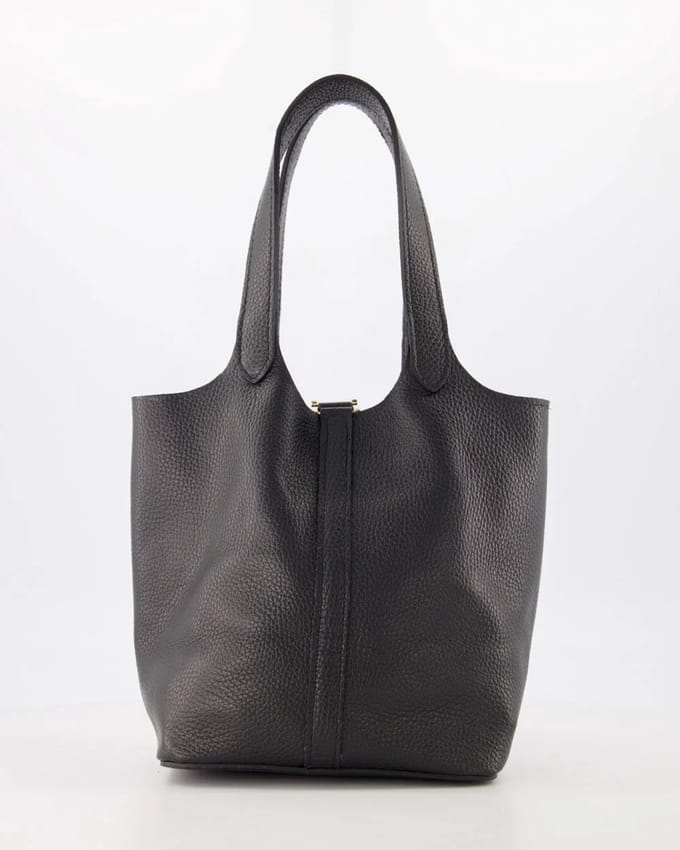 TAS - crossbody- zwart- leer -middel grote aparte tas