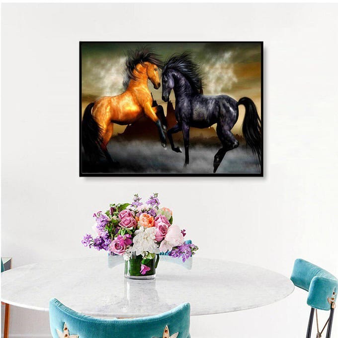 Vente de broderie diamant 5D DIY Peinture diamant Arrivées Peinture diamant cheval rond complet 20X30CM brown