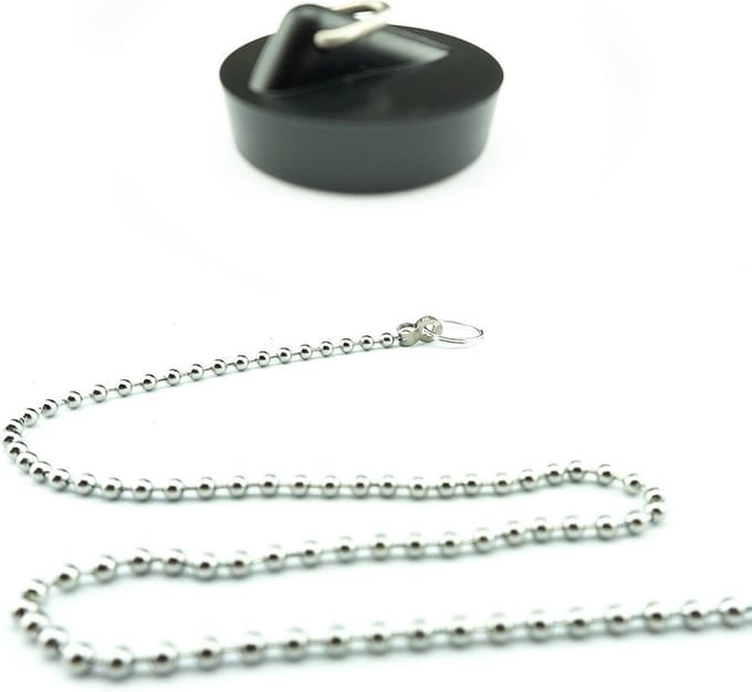 Gootsteenstop 38,5mm met ketting (Chroom) 40cm