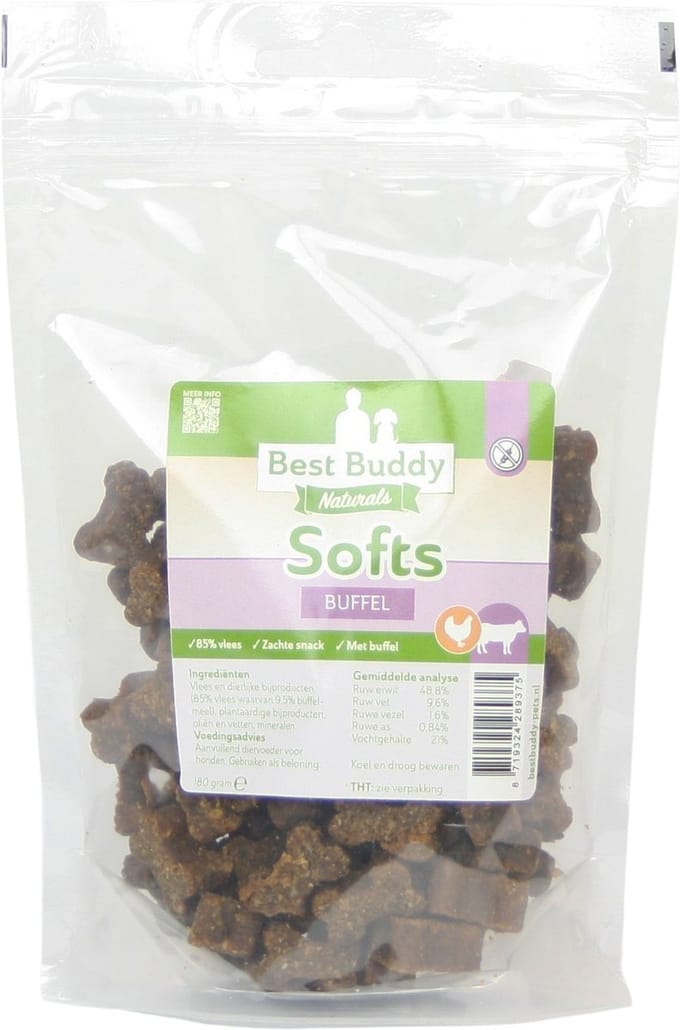 Softs Buffel 180 gram - Trainingssnack - Glutenvrij - Best Buddy Pets