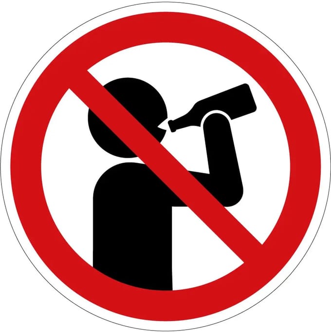 Alcohol drinken verboden verbodssticker | 40 cm