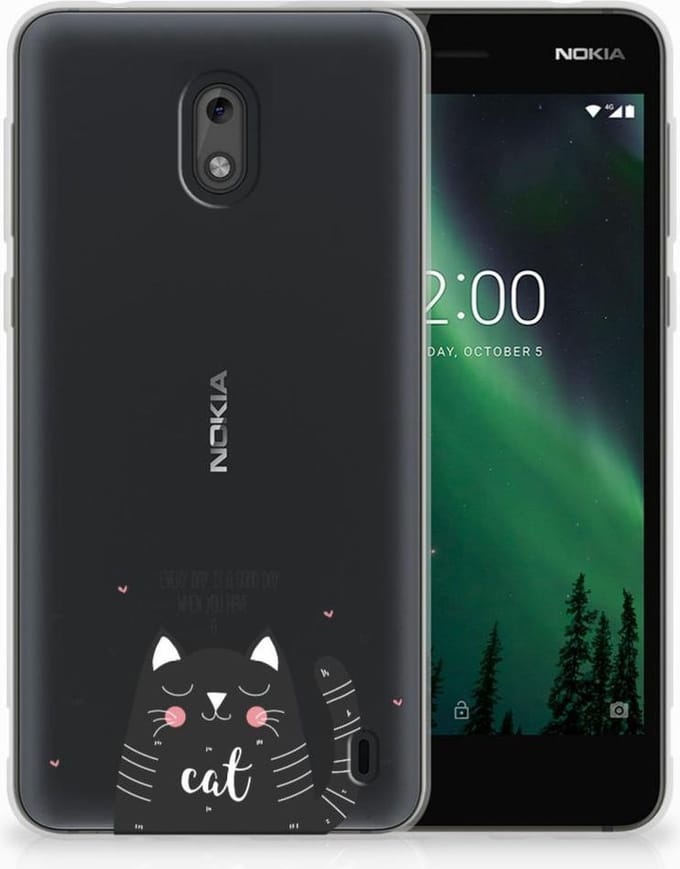 Nokia 2 Telefoonhoesje met Naam Cat Good Day