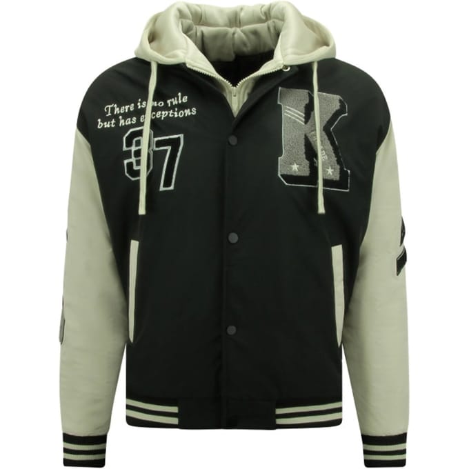Heren Oversized College jassen met Capuchon - 8630 - Zwart