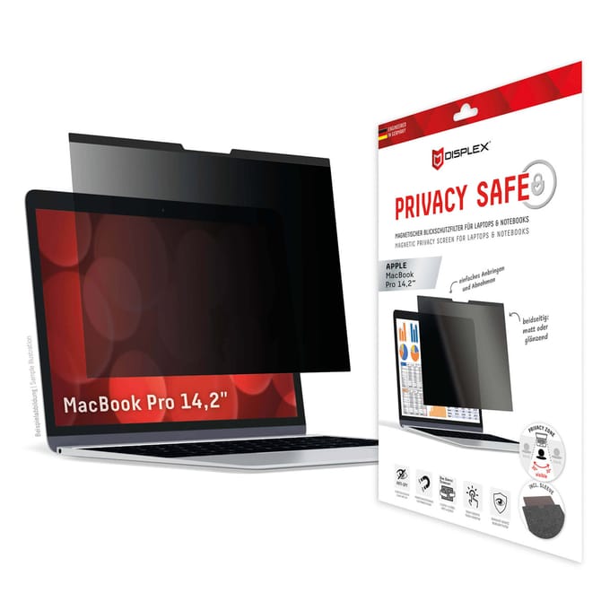 Displex Privacy Safe Magnetische Screenprotector voor de Apple MacBook Pro 14.2 inch