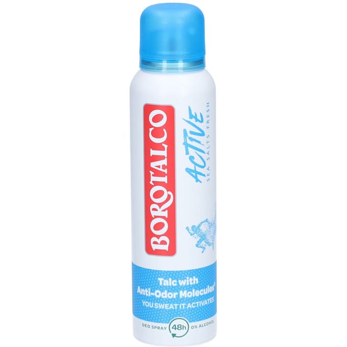 Borotalco - Deodorant Spray - Active - Sea Salts Fresh - 0% Alcohol - 150 ml