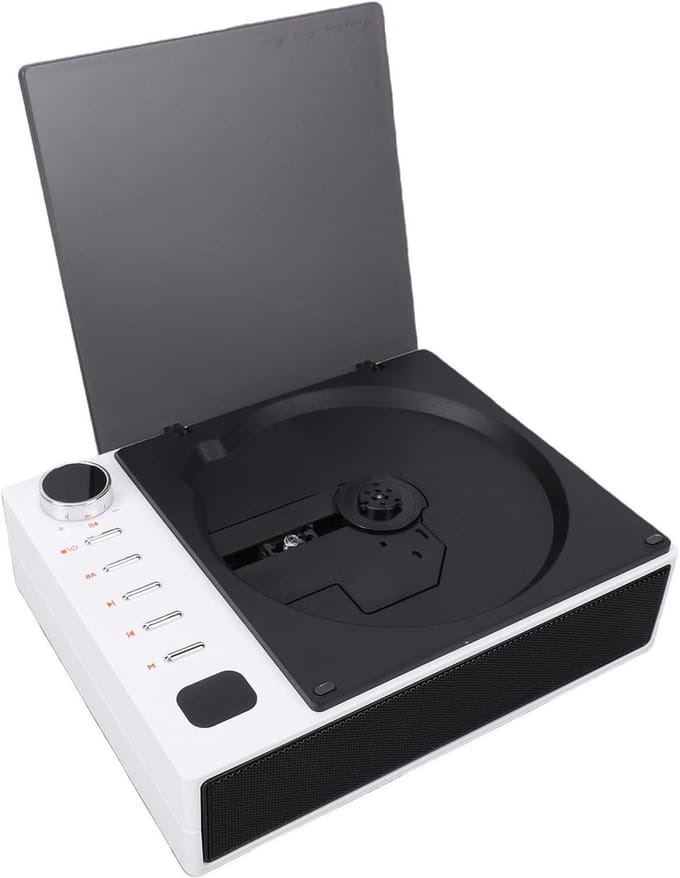 Draagbare Cd Speler - Muziekspeler Bluetooth - Muziek Luisteren - Ingebouwde Luidsprekers - 26.7 cm - Wit