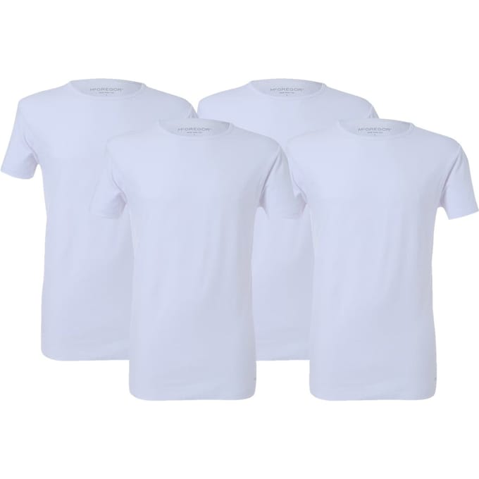 McGregor Premium - Stretch T-shirt - 4-pack White Taglia: M | Magliette basic Outlet | Uomo | Bianco