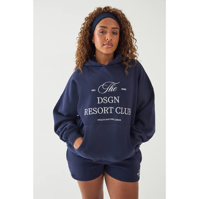 Dames Dsgn Studio Resort Club Oversized Hoodie | Marineblauw | Maat: Small