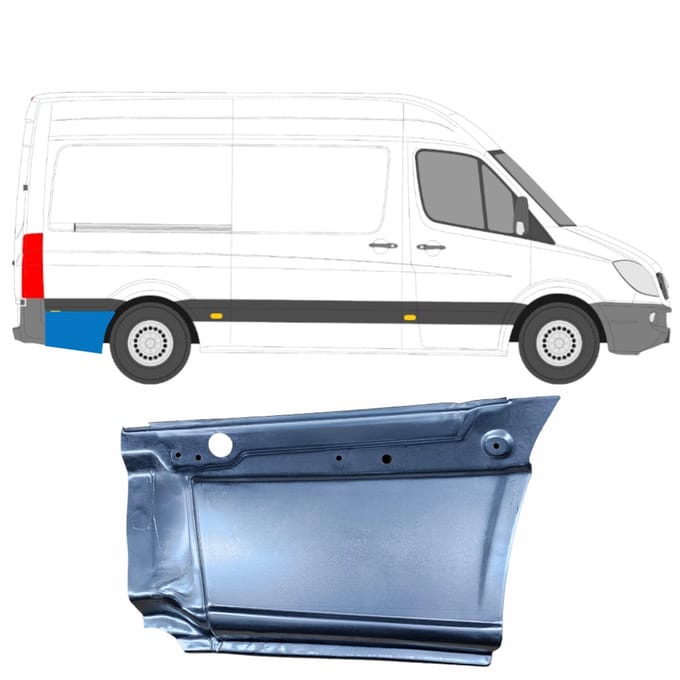 Reparatiepaneel achterspatbord voor Mercedes Sprinter 2006-2018 / Rechts