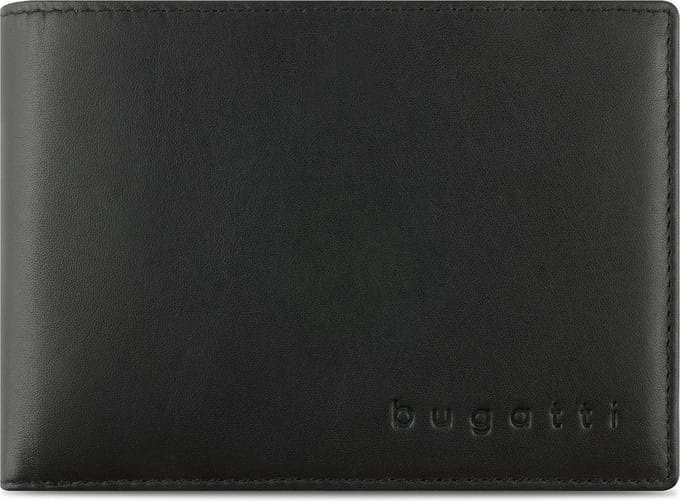 bugatti Portemonnee Super Slim Wallet Horizontal With Flap Black Zwart