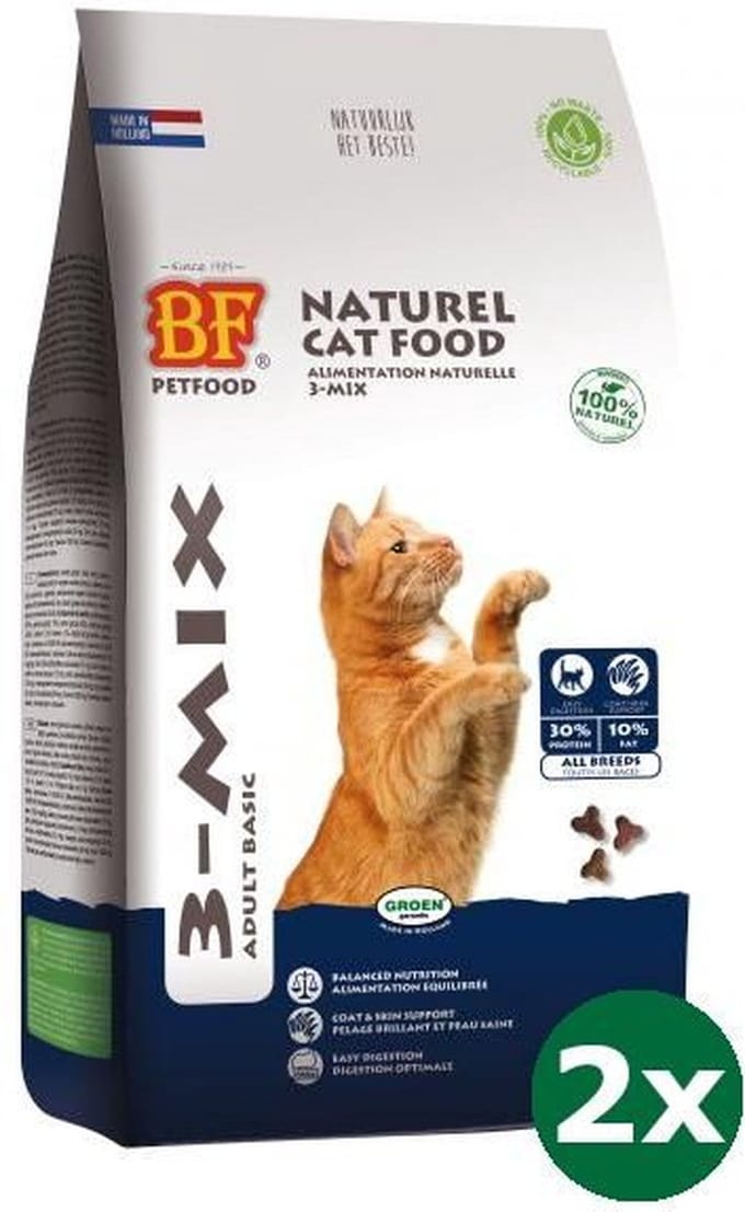 Biofood kattenvoeding kat 3-mix kattenvoer 2x 2 kg