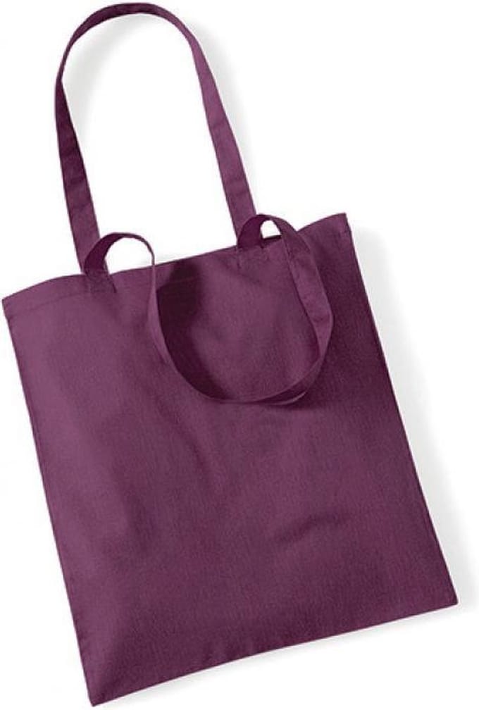 Westford Mill Bag For Life - Long Handles WM101 - Plum - 38 x 42 cm