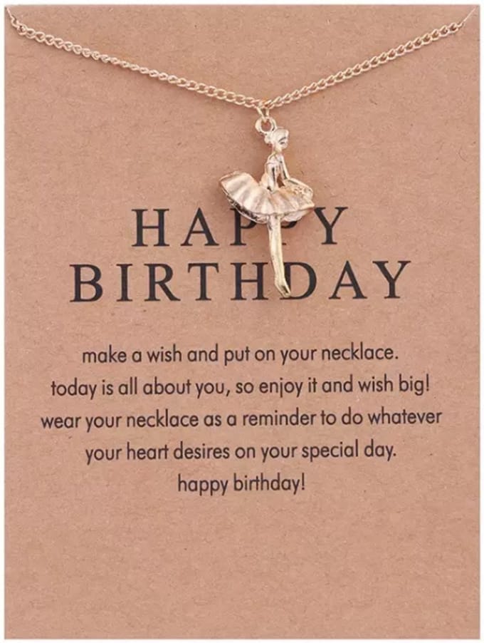 Wenskaart Life is magical met vergulde ketting Danseres