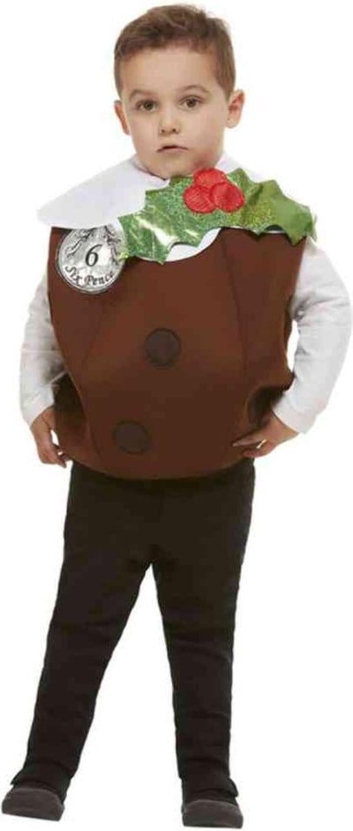 Smiffys - Christmas Pudding 3D Kinder Kostuum - Kids tm 7 jaar - Bruin