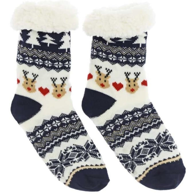 Unique Living kerstsok reindeer dessin 3 maat 36-38