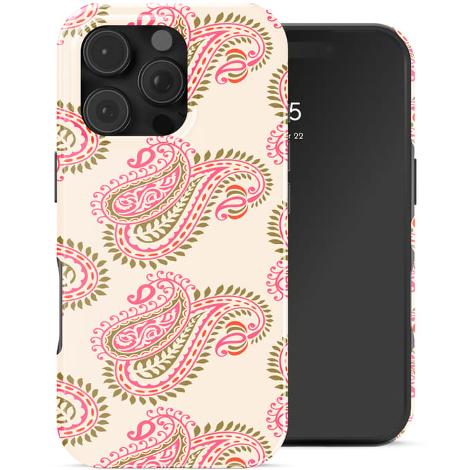 Selencia Hoesje - Geschikt voor Apple iPhone 16 Pro Max - Backcover - Paisley Blush