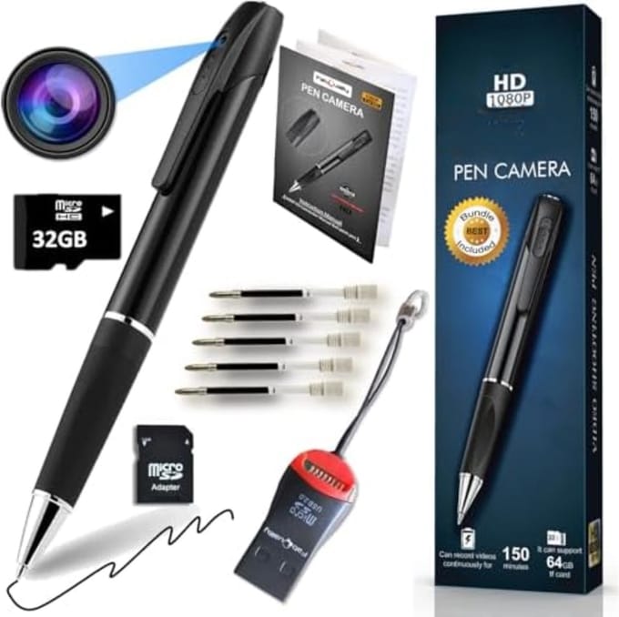 Velox Mini spy camera - Mini camera - Verborgen camera- Spy camera pen - 1080P HD