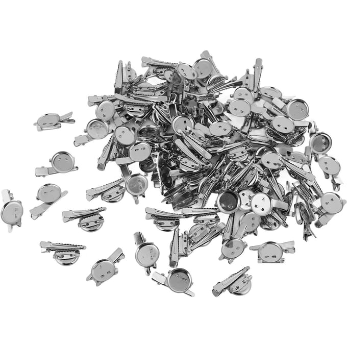 100 Stuks Blanco Button Badge Metaal Stevig Duurzaam Herbruikbaar Brede Toepassing Aangepaste Button Pins gray
