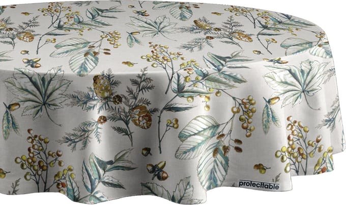 Protecttable - Rond Tafelzeil Herfst Wilde Bessen en Bladeren Ø138cm - Tafelkleed Afwasbaar - Kunststof