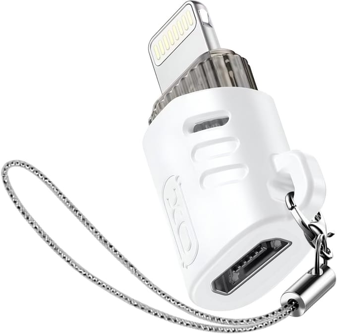 XO, OTG-adapterkabel Micro USB naar Lightning, Wit