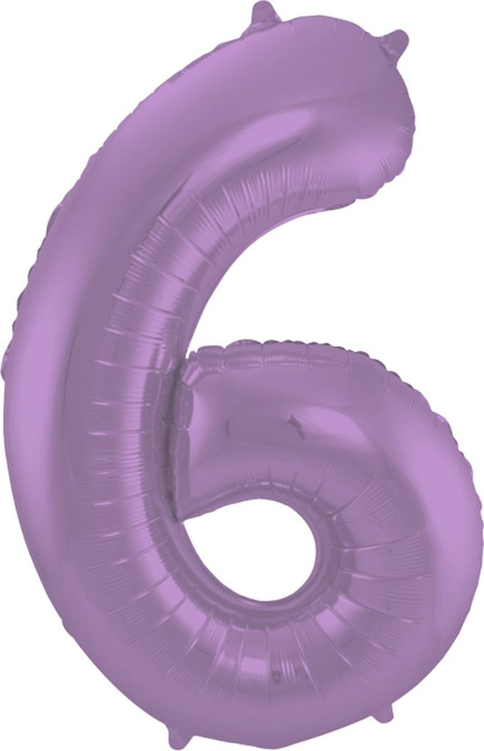Folat - Folieballon Cijfer 6 Paars Metallic Mat - 86 cm