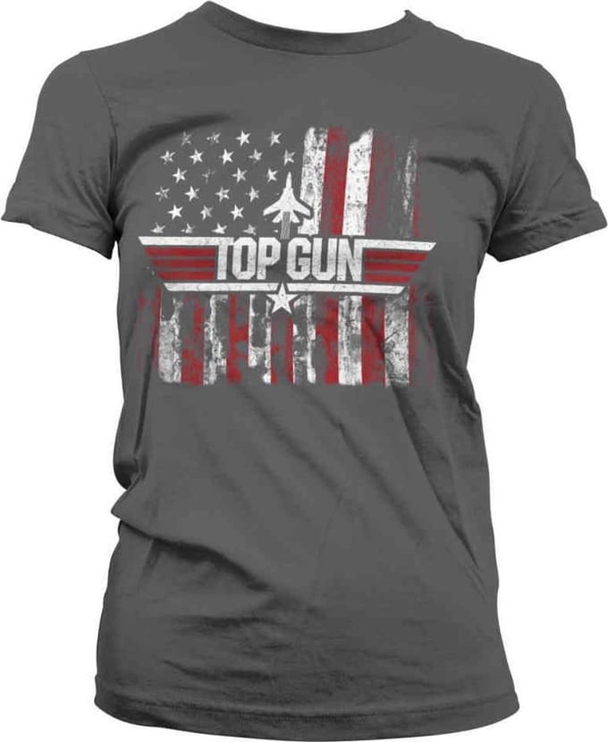 Top Gun Dames Tshirt -S- America Grijs