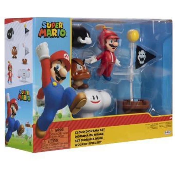Jakks Pacific World of Nintendo Super Mario Diorama Set Cloud Action Figuur