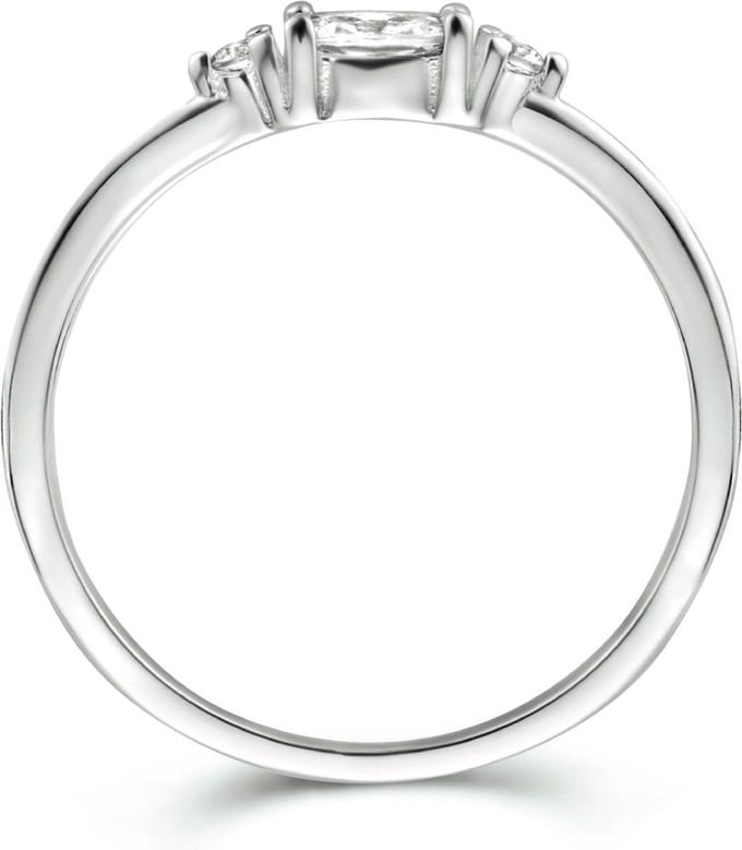 Gerhodineerd Zilver Ring Trilogie Met Zirkonia 1334786